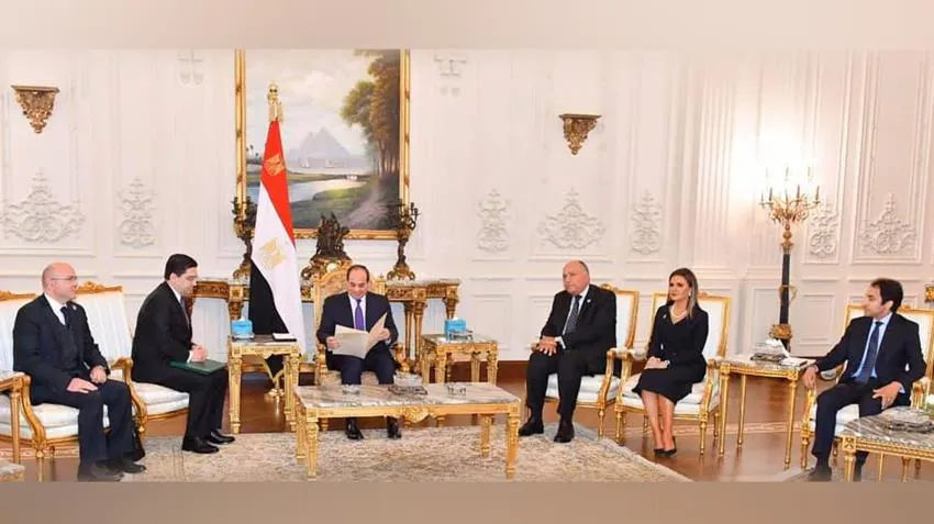 الرئيس عبد الفتاح السيسي يستقبل وزير خارجية المملكة المغربية الشريفة ناصر بوريطة